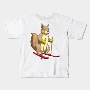 Squirrel Skier Ski Winter sports Kids T-Shirt